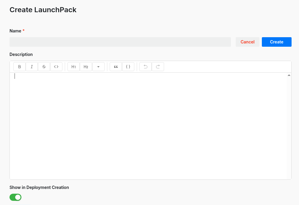 Create LaunchPack 1